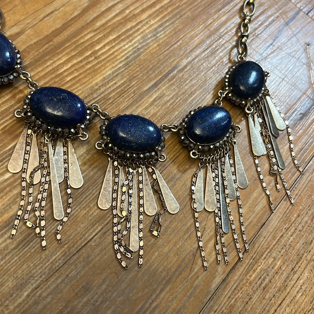 Blue Statement Necklace - image 2